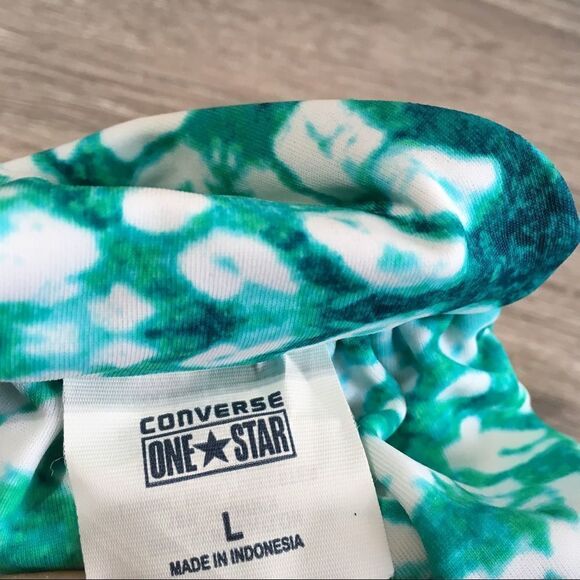 CONVERSE GREEN TIE DYE HALTER BIKINI TOP LARGE‎ - Picture 6 of 9